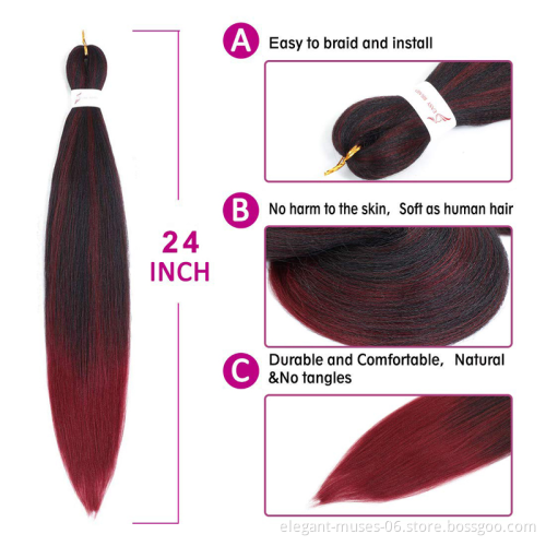New Arrivals expression braid hair and expression hair bulk with expression pre stretched braiding hair 24 inches 100g